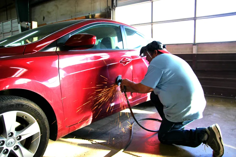 Paintless dent repair concept photo